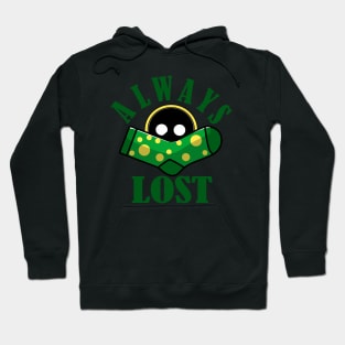 Always lost green sock with yellow dots and mean washing machine face Hoodie